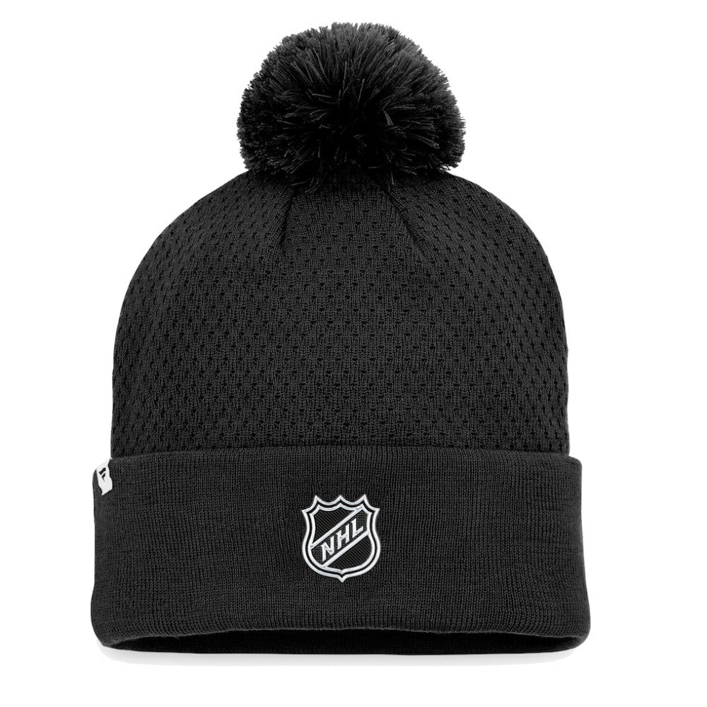 Vegas Golden Knights Fanatics Women's Authentic Pro Road Cuffed Knit Hat with Pom - Black - NHL 4465286