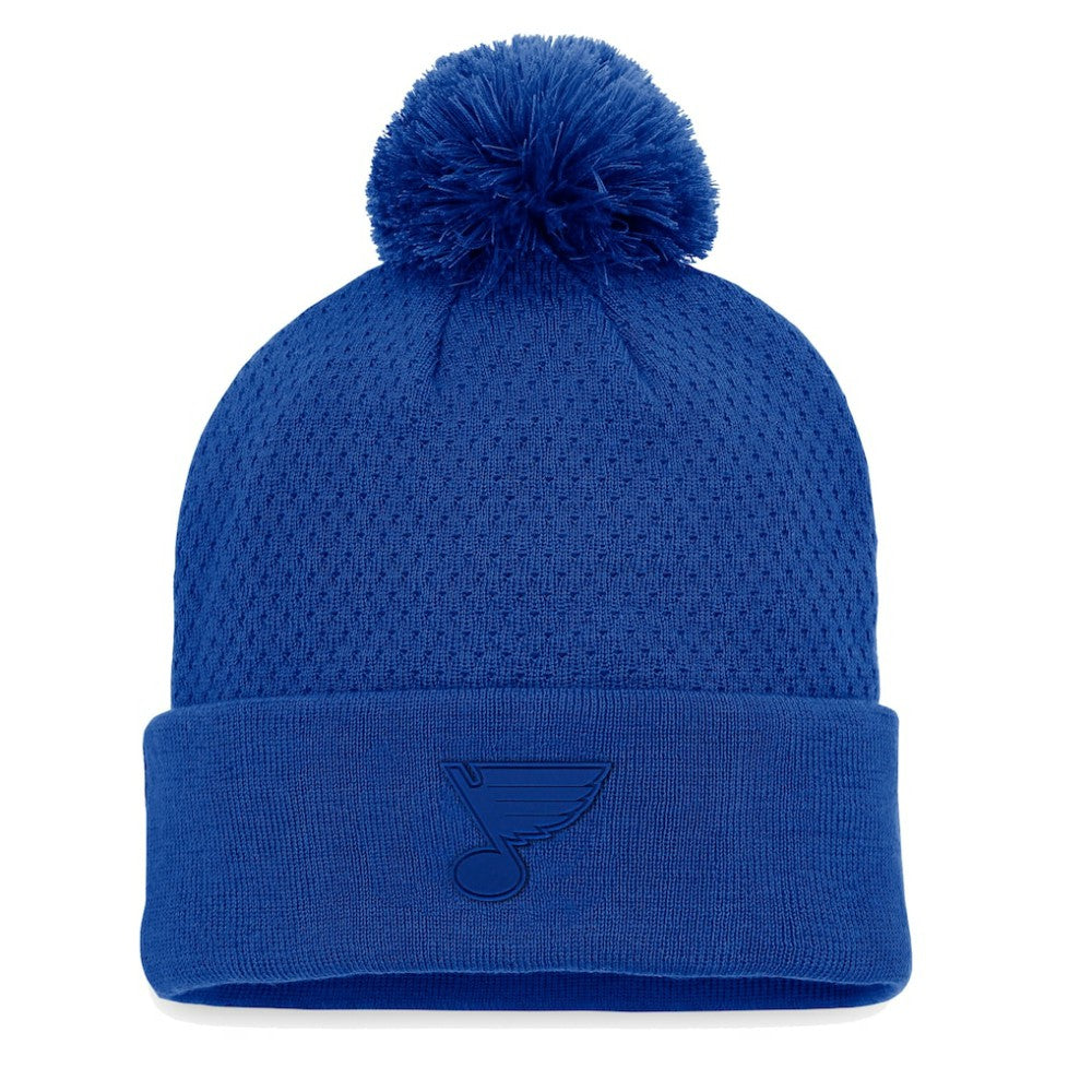 St. Louis Blues Fanatics Women's Authentic Pro Road Cuffed Knit Hat with Pom - Blue - NHL 4465290