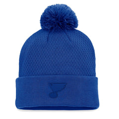 St. Louis Blues Fanatics Women's Authentic Pro Road Cuffed Knit Hat with Pom - Blue - NHL 4465290