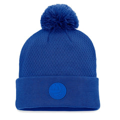 New York Islanders Fanatics Women's Authentic Pro Road Cuffed Knit Hat with Pom - Royal - NHL 4465291