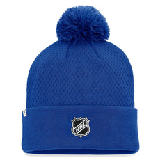 New York Islanders Fanatics Women's Authentic Pro Road Cuffed Knit Hat with Pom - Royal - NHL 4465291