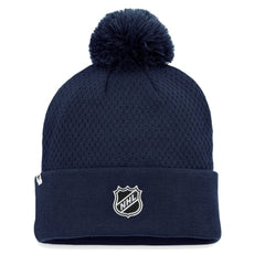Nashville Predators Fanatics Women's Authentic Pro Road Cuffed Knit Hat with Pom - Navy - NHL 4465298