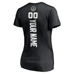 San Antonio Spurs Women's Personalized Playmaker Team V-Neck T-Shirt Black