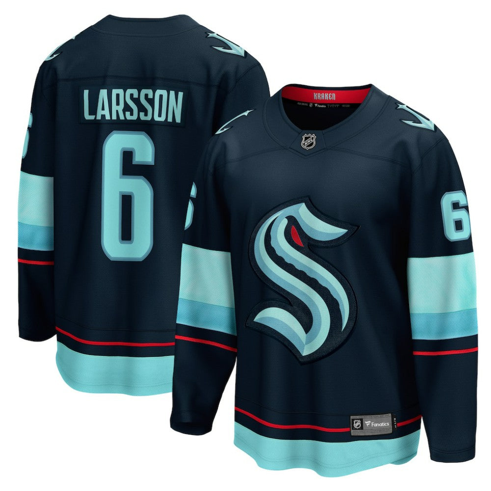 Adam Larsson Seattle Kraken Fanatics Home Breakaway Player Jersey - Deep Sea Blue - NHL 4466246