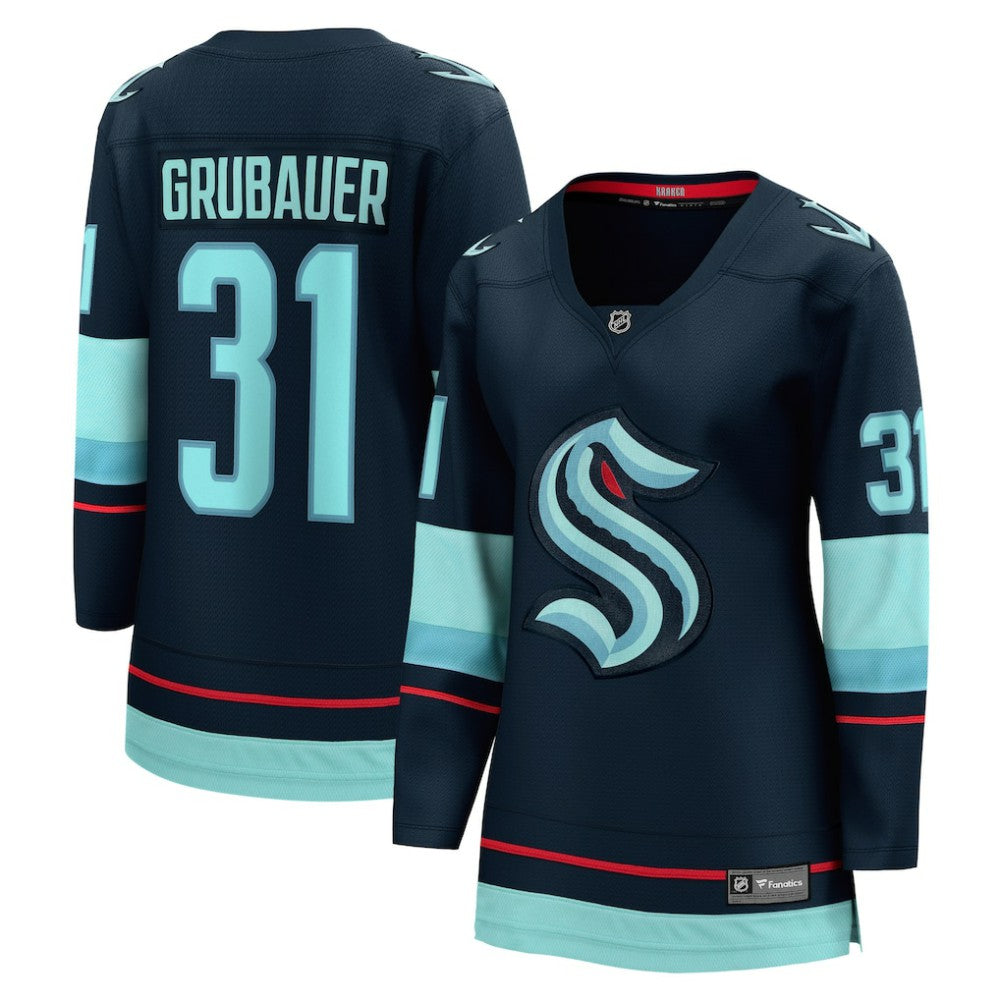 Philipp Grubauer Seattle Kraken Fanatics Women's Home Breakaway Player Jersey - Navy - NHL 4466260