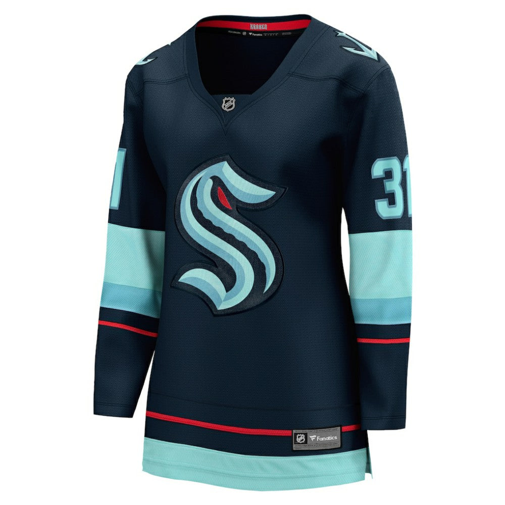 Philipp Grubauer Seattle Kraken Fanatics Women's Home Breakaway Player Jersey - Navy - NHL 4466260
