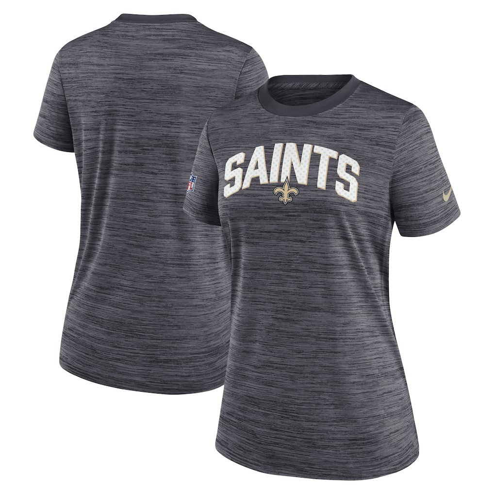 Nike New Orleans Saints Women's Sideline Velocity Lockup Performance T-Shirt Black