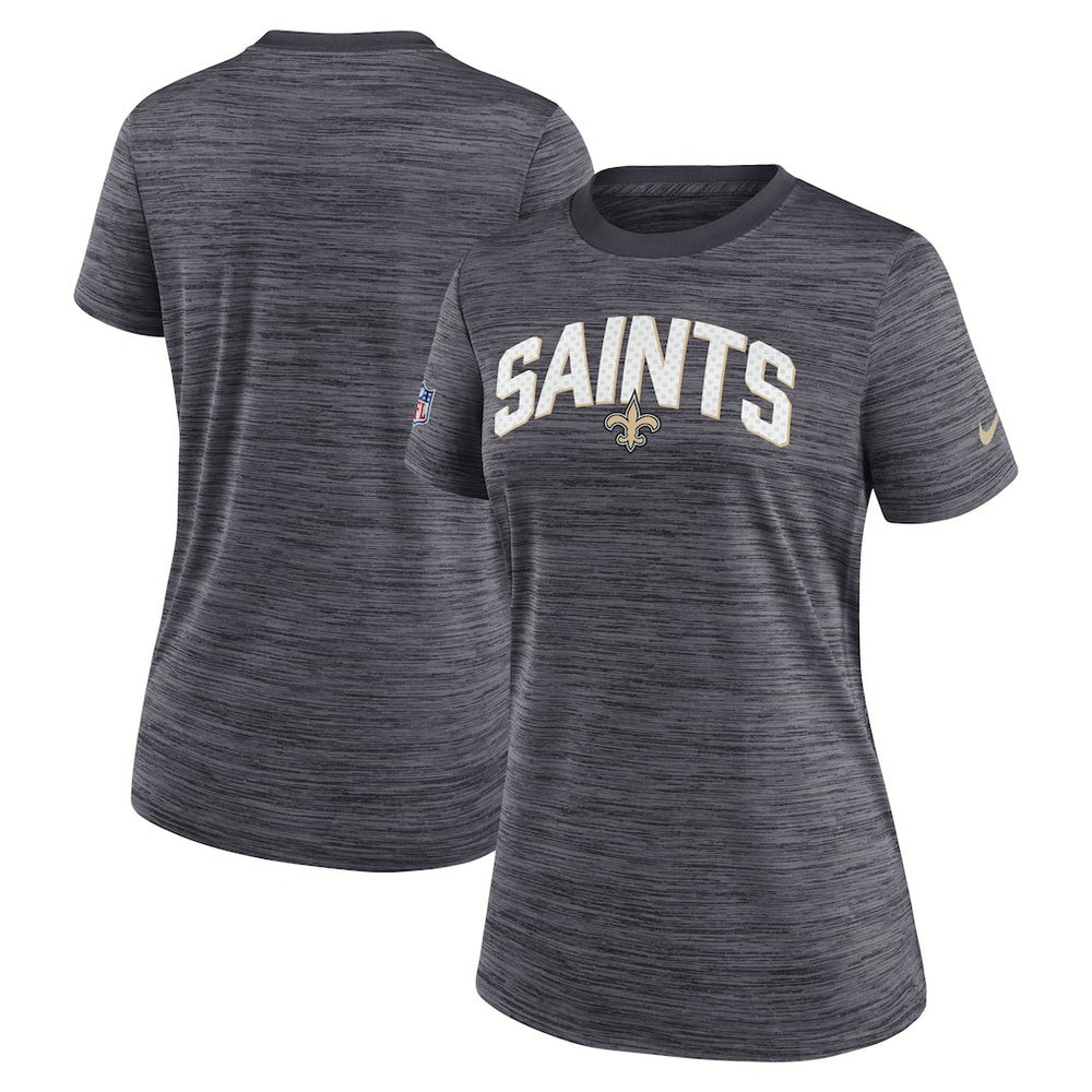 Nike New Orleans Saints Women's Sideline Velocity Lockup Performance T-Shirt Black