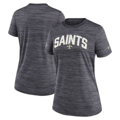 Nike New Orleans Saints Women's Sideline Velocity Lockup Performance T-Shirt Black