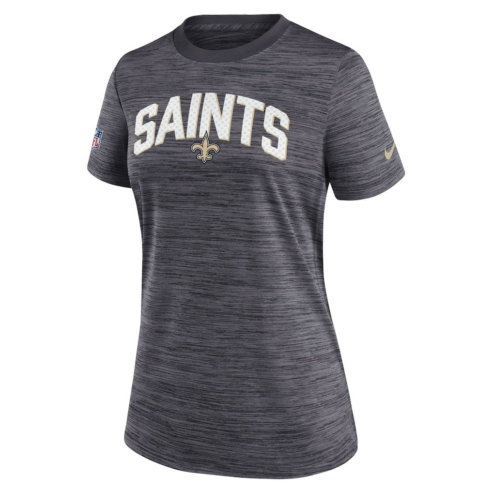 Nike New Orleans Saints Women's Sideline Velocity Lockup Performance T-Shirt Black