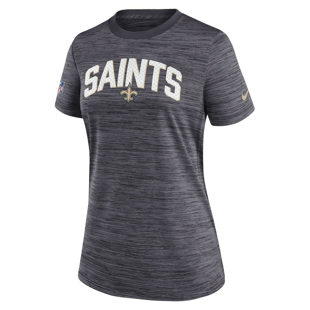 Nike New Orleans Saints Women's Sideline Velocity Lockup Performance T-Shirt Black