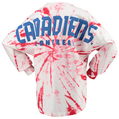 Montreal Canadiens Women's Spiral Tie-Dye Long Sleeve T-Shirt - Red - NHL 4472551