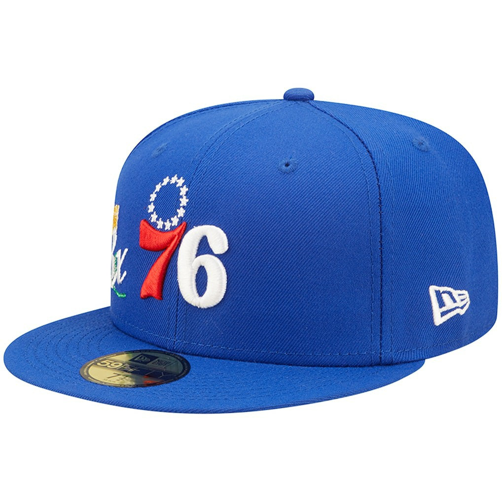 Philadelphia 76ers 3x NBA Finals Champions Crown 59FIFTY Fitted Hat Royal | New Era Lifestyle