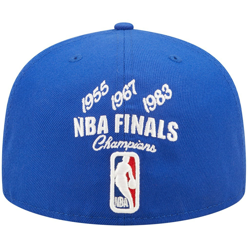 Philadelphia 76ers 3x NBA Finals Champions Crown 59FIFTY Fitted Hat Royal | New Era Lifestyle