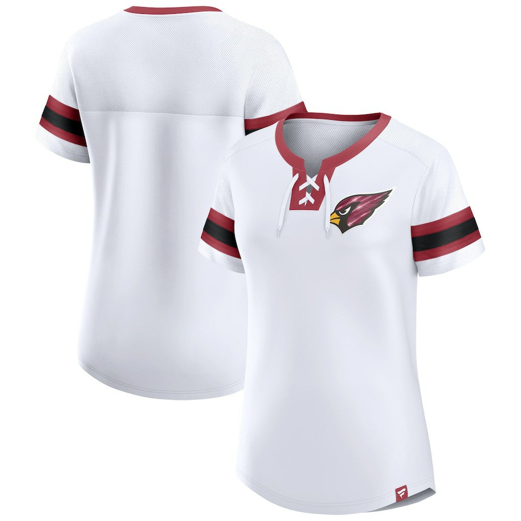 Fanatics Arizona Cardinals Women's Sunday Best Lace-Up T-Shirt White
