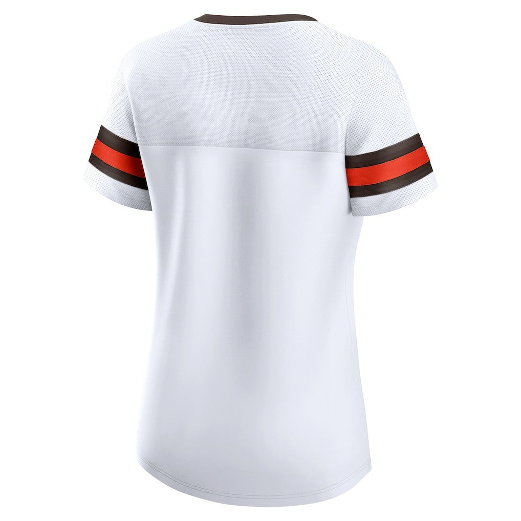 Fanatics Cleveland Browns Women's Brownie The Elf Gridiron Classics Sunday Best Lace-Up T-Shirt White