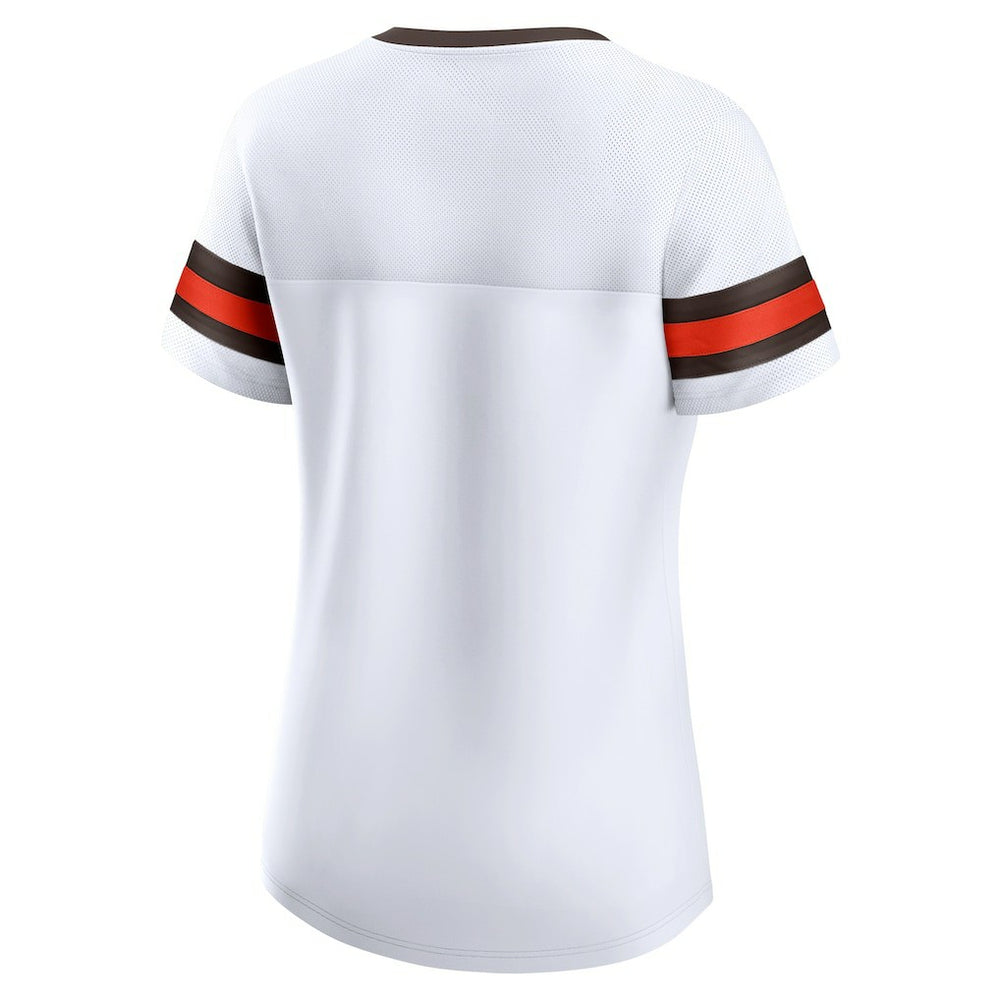 Fanatics Cleveland Browns Women's Brownie The Elf Gridiron Classics Sunday Best Lace-Up T-Shirt White