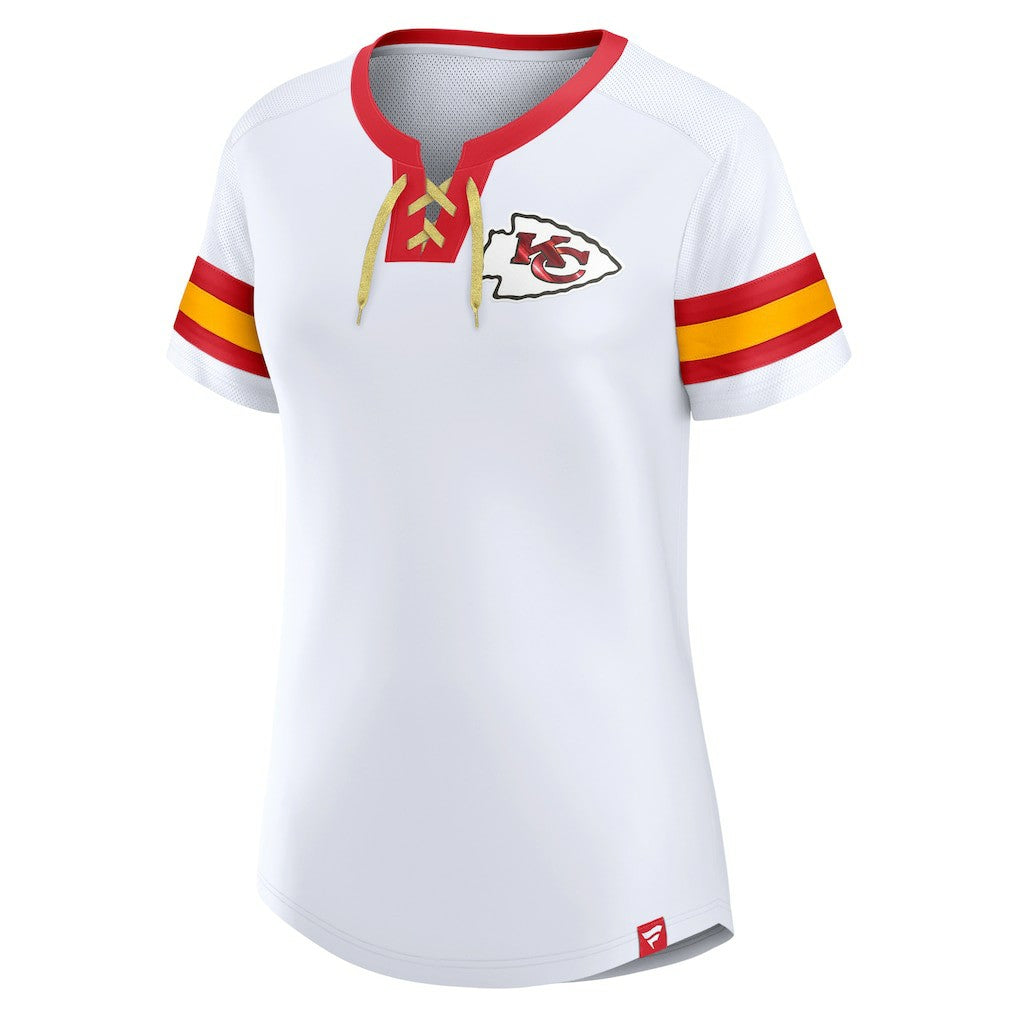 Fanatics Kansas City Chiefs Women's Sunday Best Lace-Up T-Shirt White