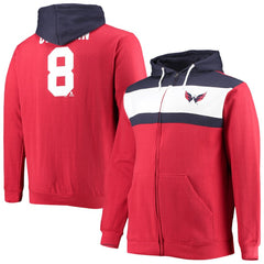 Alexander Ovechkin Washington Capitals Profile Big & Tall Colorblock Full-Zip Hoodie - Red - NHL 4474793