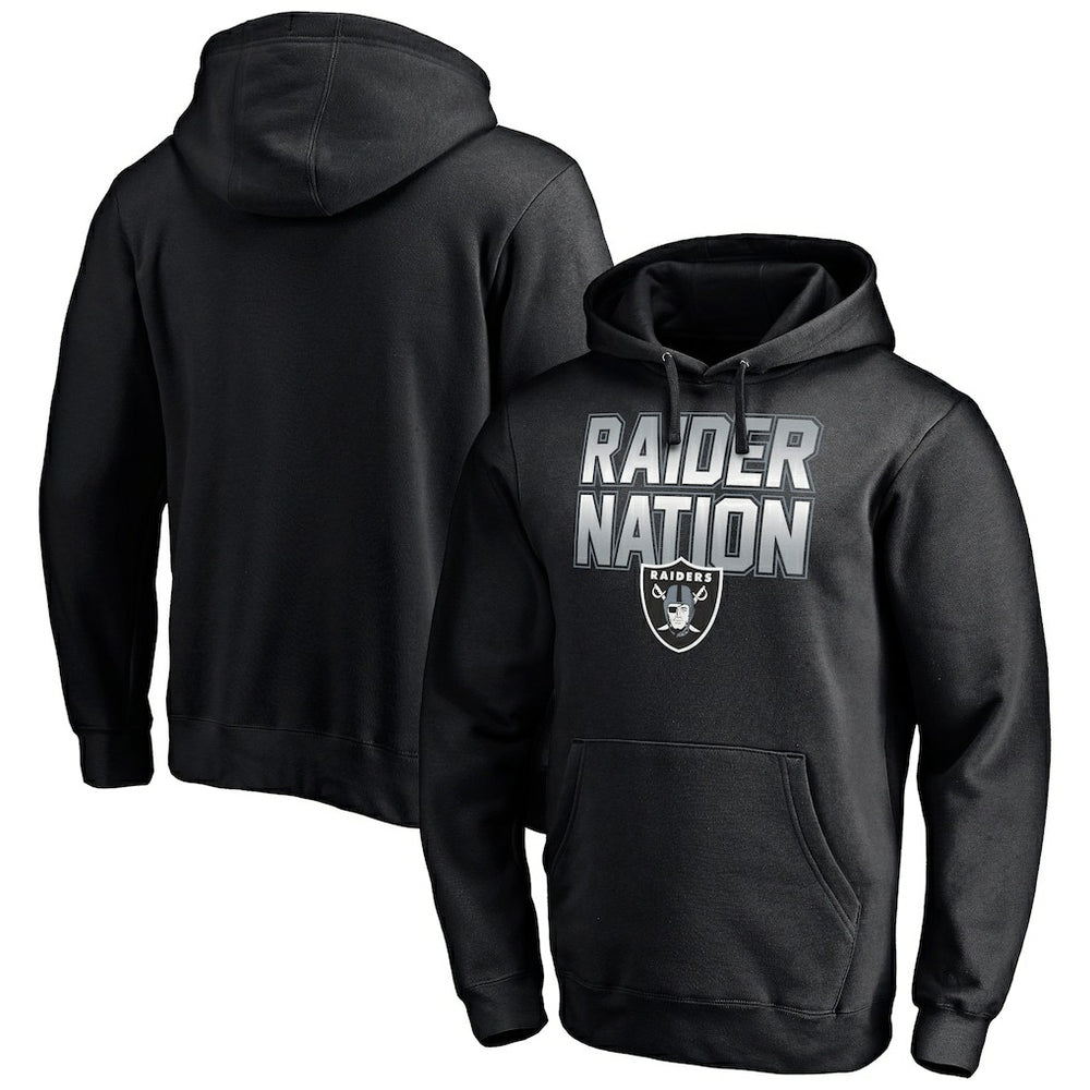 Fanatics Las Vegas Raiders Hometown Collection Raider Nation Fitted Pullover Hoodie Black