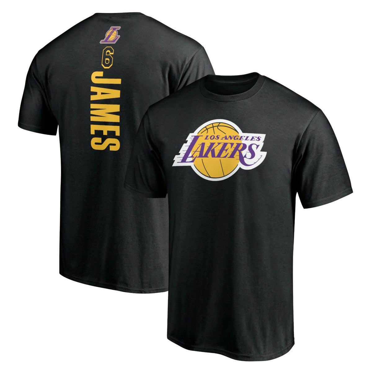 LeBron James Los Angeles Lakers #6 Playmaker Name & Number T-Shirt Black