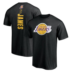 LeBron James Los Angeles Lakers #6 Playmaker Name & Number T-Shirt Black
