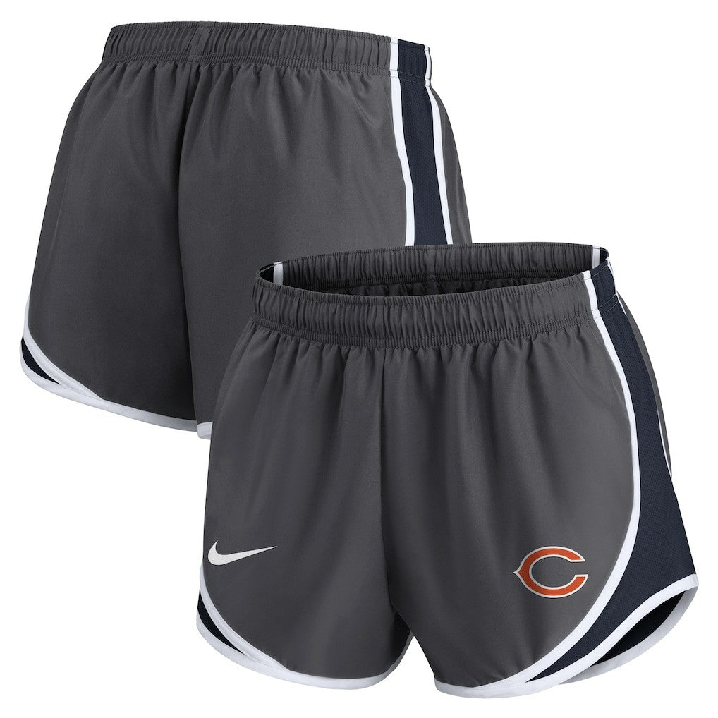 Nike Chicago Bears Women's Team Logo Performance Tempo Shorts Charcoal