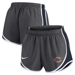 Nike Chicago Bears Women's Team Logo Performance Tempo Shorts Charcoal