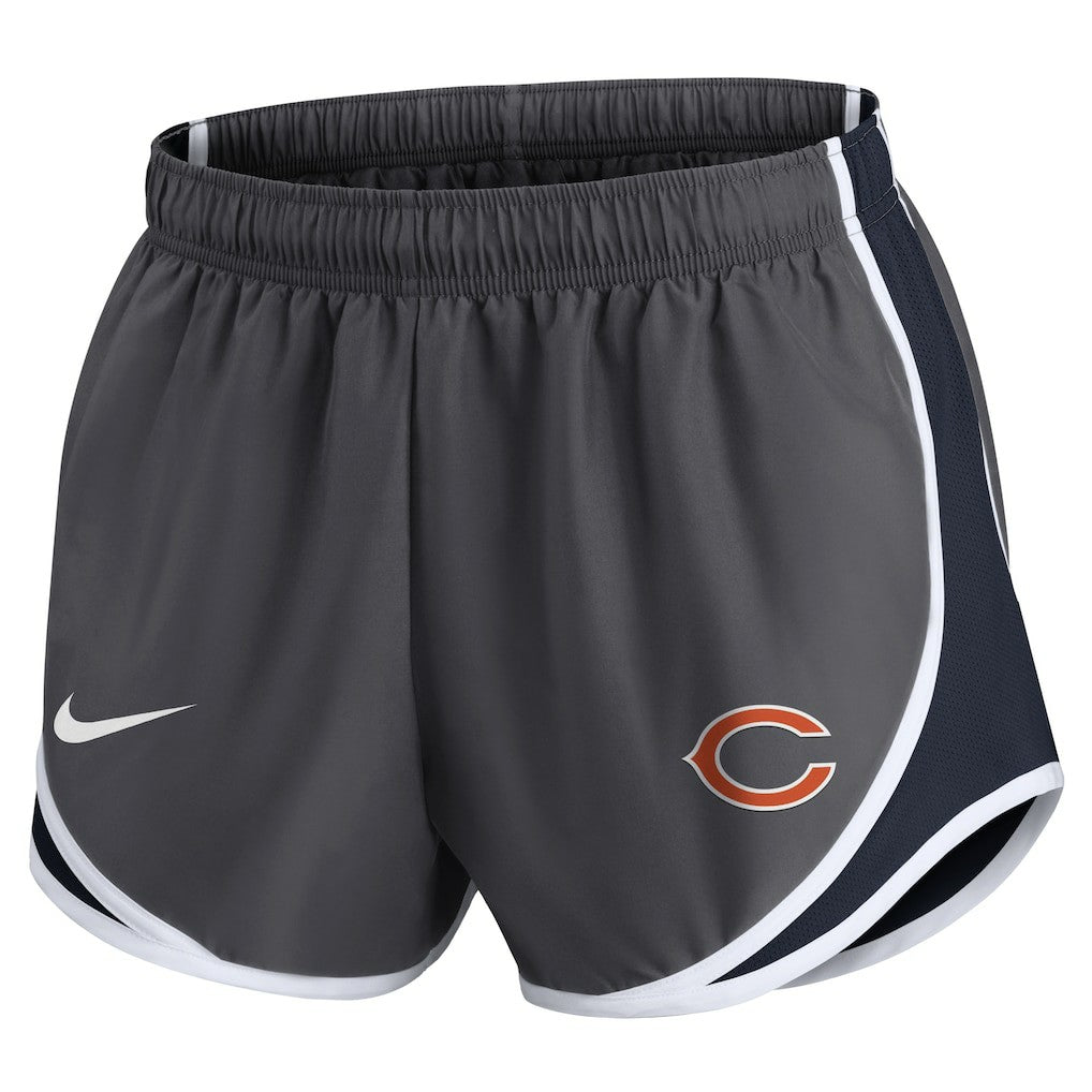 Nike Chicago Bears Women's Team Logo Performance Tempo Shorts Charcoal