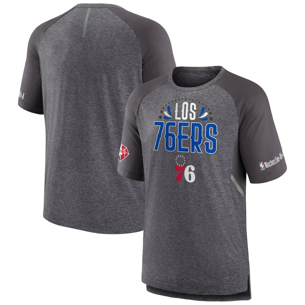Philadelphia 76ers 2022 Noches Ene-Be-A Core Shooting Raglan T-Shirt Heathered Gray | Fanatics discount