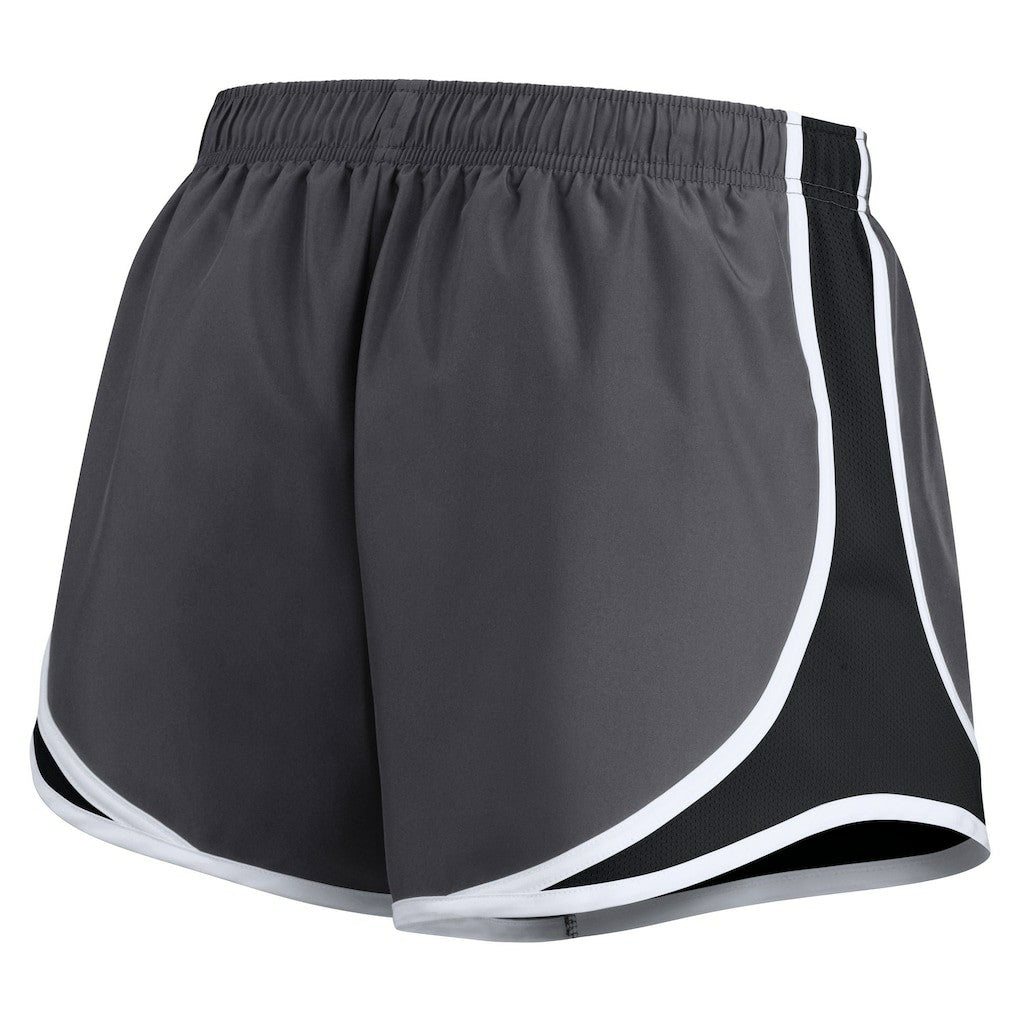 Nike Las Vegas Raiders Women's Plus Size Logo Performance Tempo Shorts Charcoal