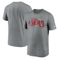 Nike San Francisco 49ers Legend Team Shoutout Performance T-Shirt Heather Gray