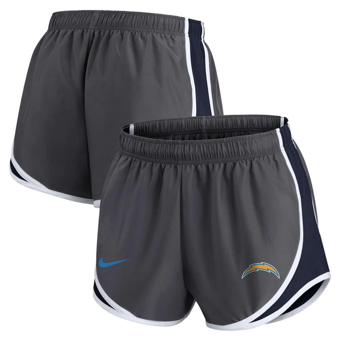 Nike Los Angeles Chargers Women's Team Logo Performance Tempo Shorts Charcoal
