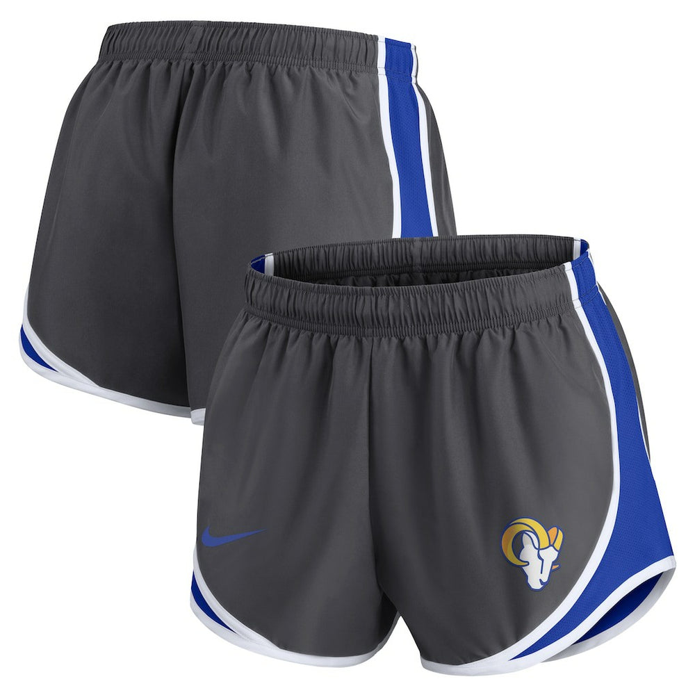 Nike Los Angeles Rams Women's Team Logo Performance Tempo Shorts Charcoal