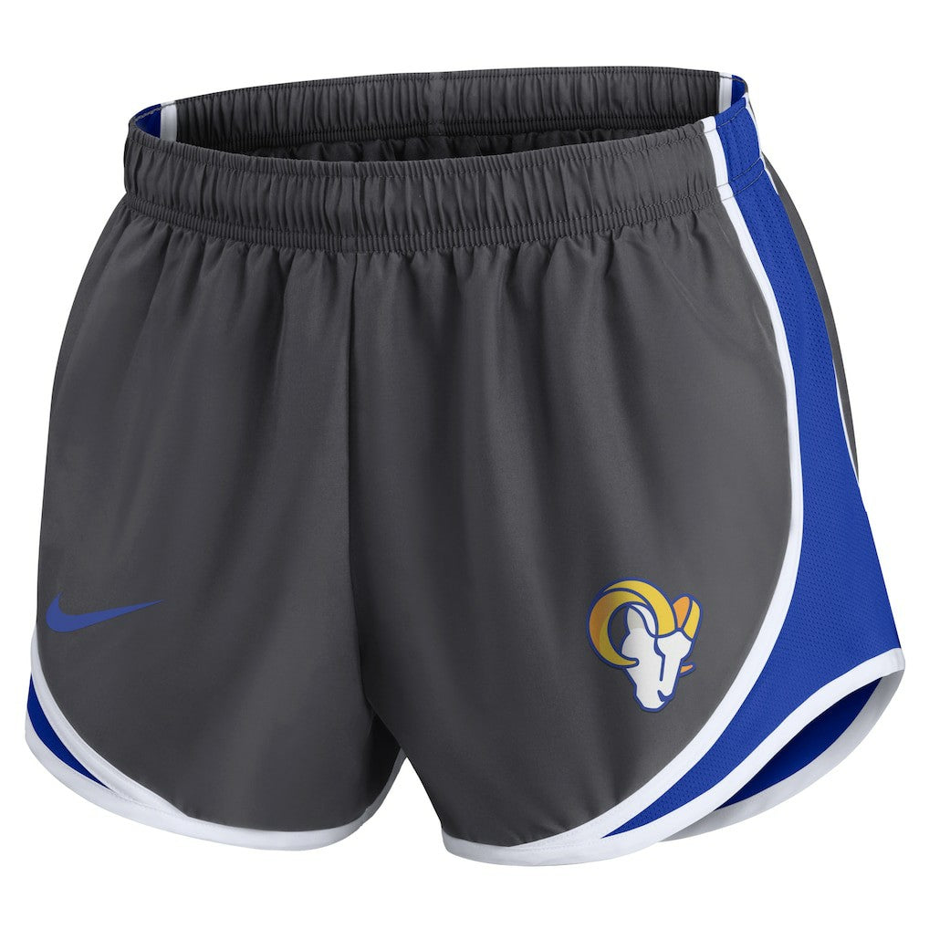Nike Los Angeles Rams Women's Team Logo Performance Tempo Shorts Charcoal