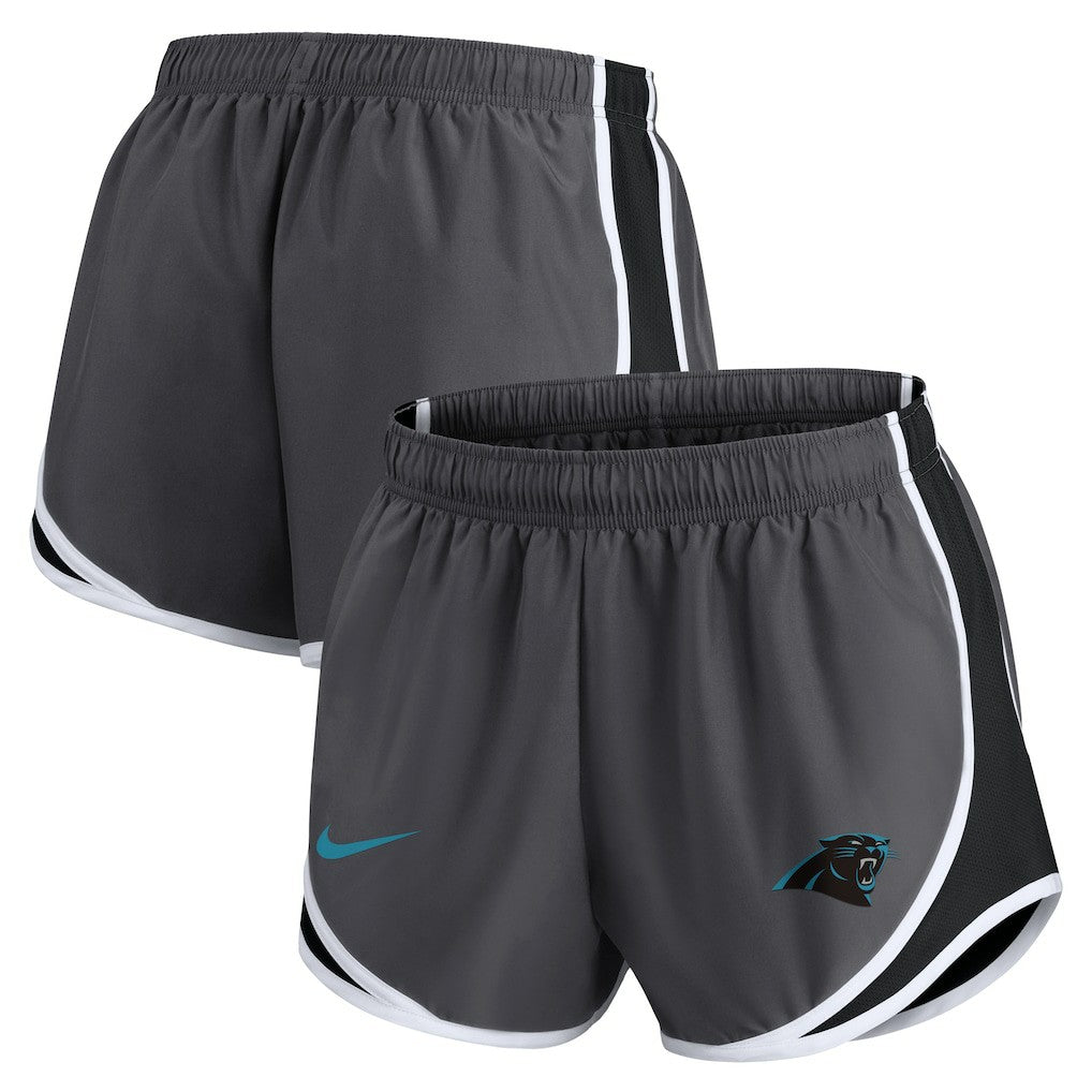 Nike Carolina Panthers Women's Team Logo Performance Tempo Shorts Charcoal