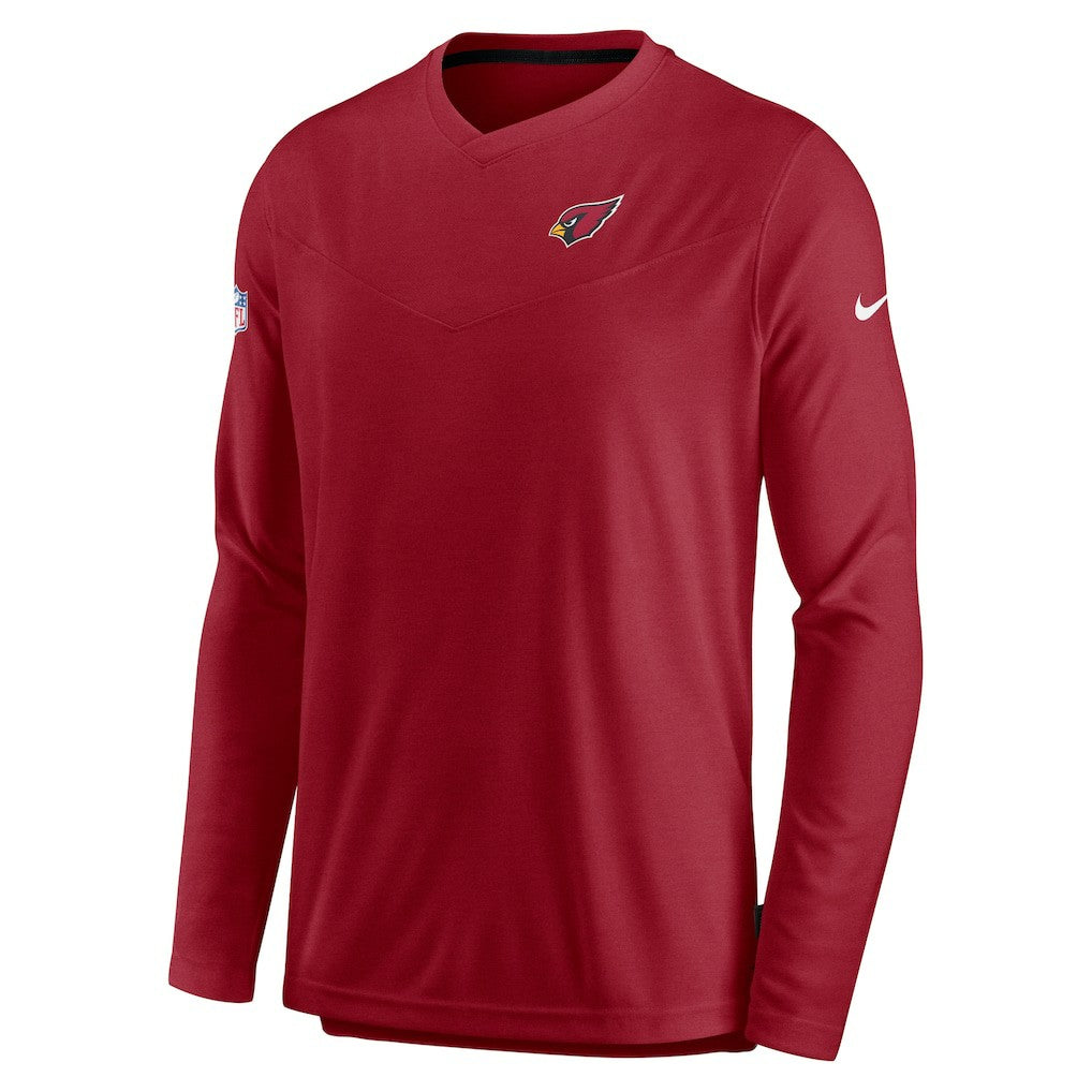 Nike Arizona Cardinals Sideline Coach Chevron Lock Up Long Sleeve V-Neck Performance T-Shirt Cardinal