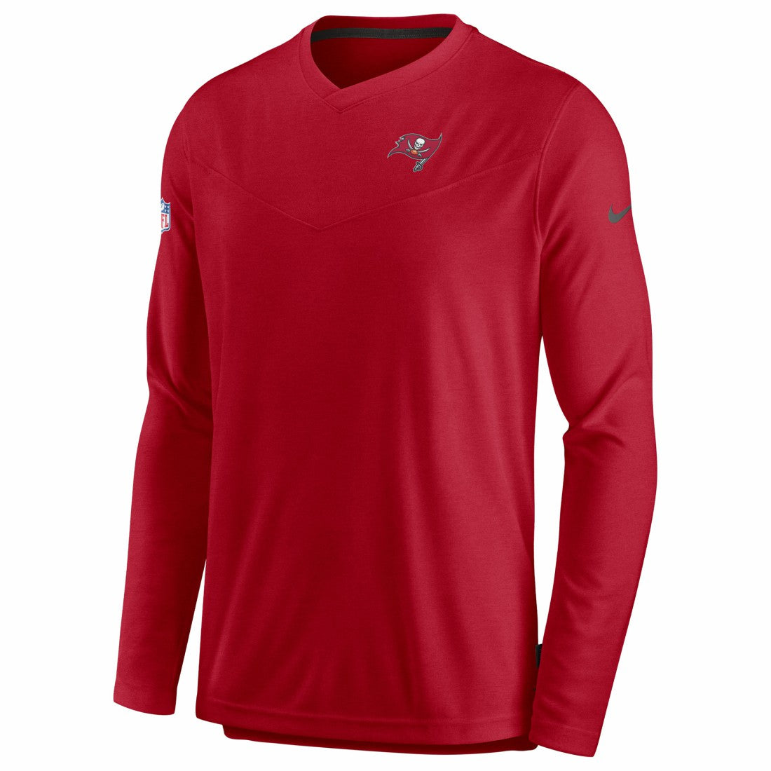 Nike Tampa Bay Buccaneers Sideline Coach Chevron Lock Up Long Sleeve V-Neck Performance T-Shirt Red