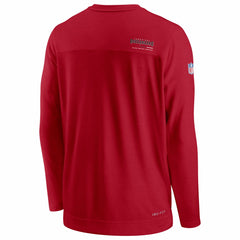 Nike Tampa Bay Buccaneers Sideline Coach Chevron Lock Up Long Sleeve V-Neck Performance T-Shirt Red