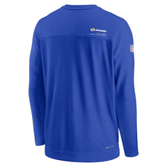 Nike Los Angeles Rams Sideline Coach Chevron Lock Up Long Sleeve V-Neck Performance T-Shirt Royal