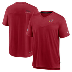 Nike Arizona Cardinals Sideline Coach Chevron Lock Up Logo V-Neck Performance T-Shirt Cardinal