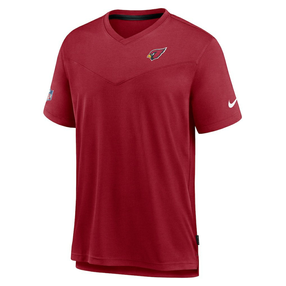 Nike Arizona Cardinals Sideline Coach Chevron Lock Up Logo V-Neck Performance T-Shirt Cardinal