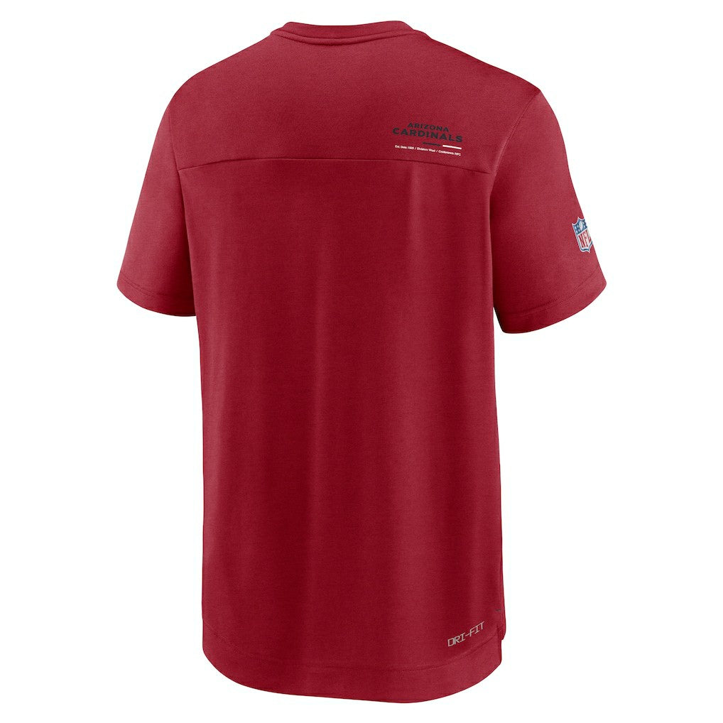Nike Arizona Cardinals Sideline Coach Chevron Lock Up Logo V-Neck Performance T-Shirt Cardinal