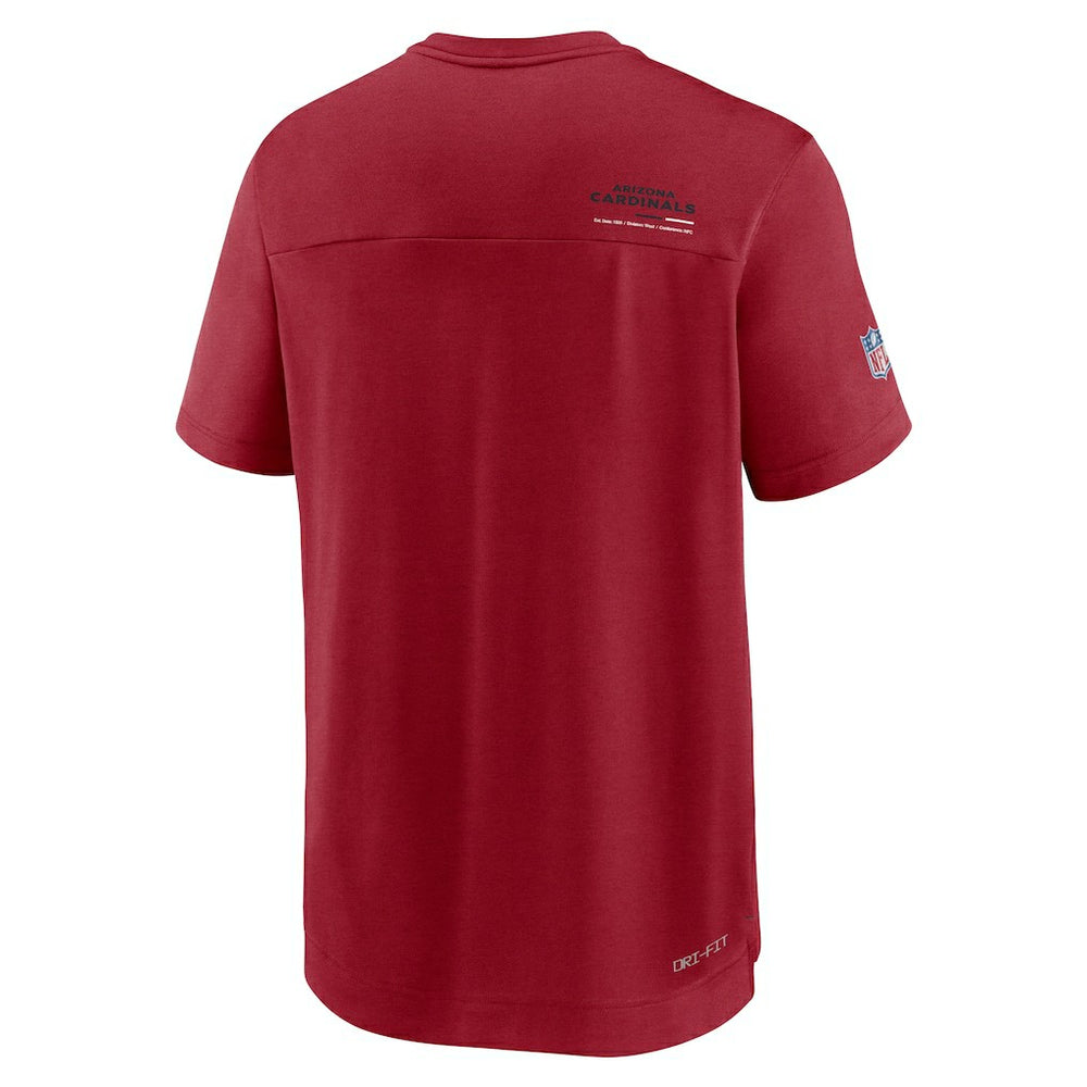 Nike Arizona Cardinals Sideline Coach Chevron Lock Up Logo V-Neck Performance T-Shirt Cardinal