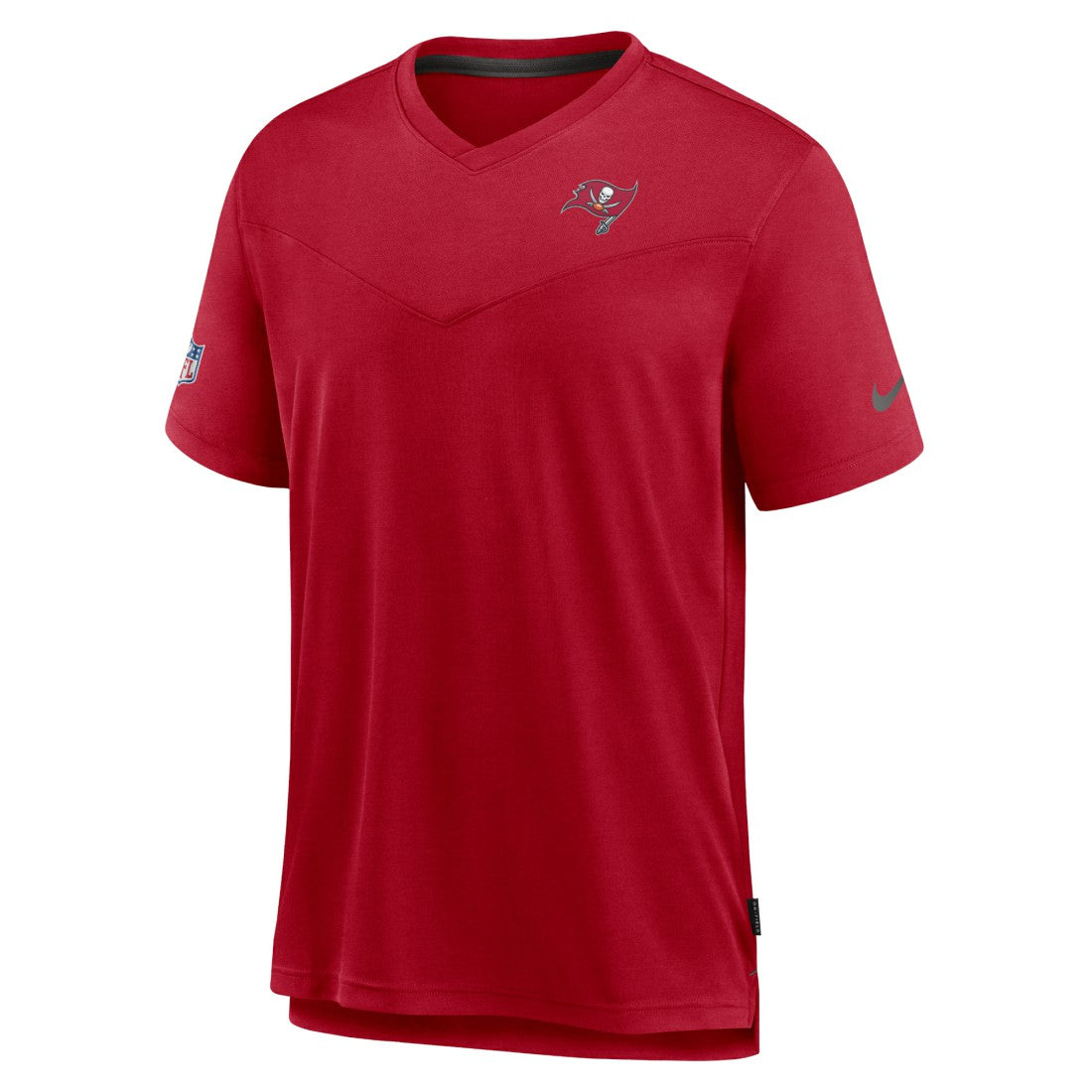 Nike Tampa Bay Buccaneers Sideline Coach Chevron Lock Up Logo V-Neck Performance T-Shirt Red