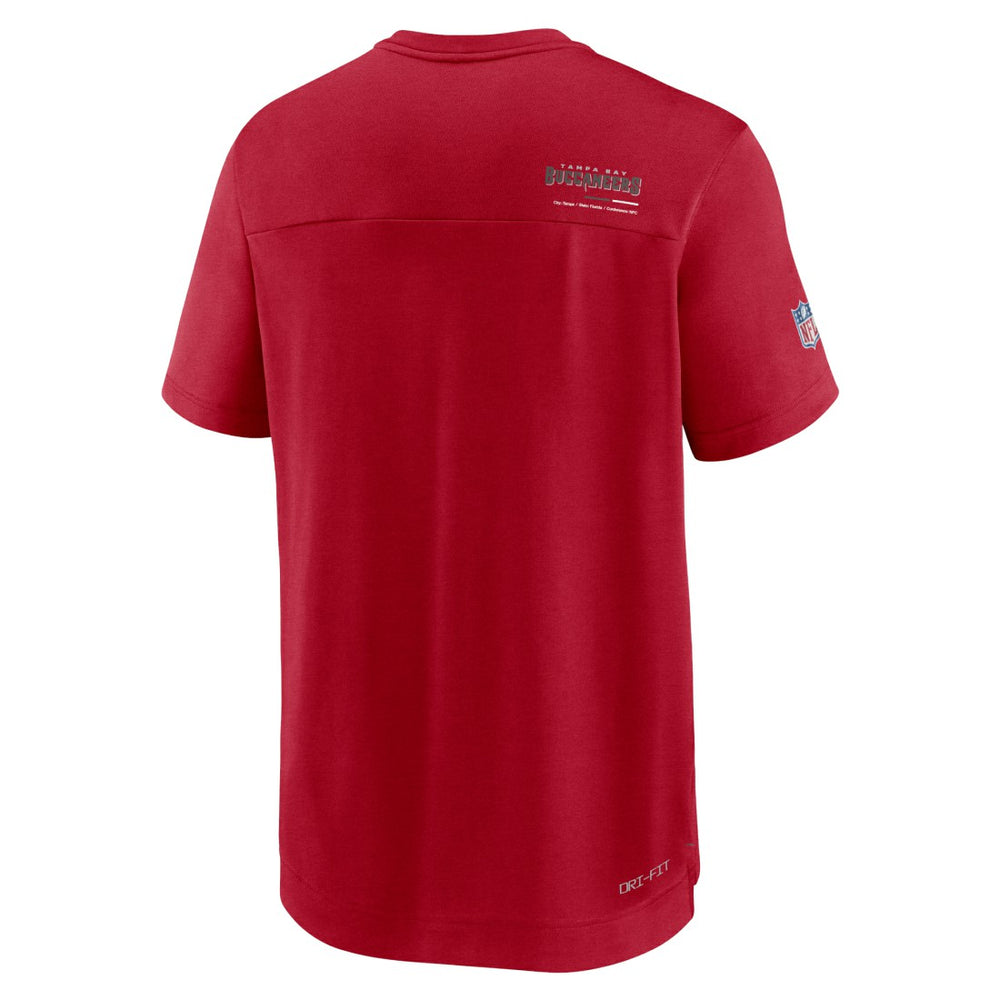 Nike Tampa Bay Buccaneers Sideline Coach Chevron Lock Up Logo V-Neck Performance T-Shirt Red