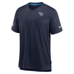 Nike Tennessee Titans Sideline Coach Chevron Lock Up Logo V-Neck Performance T-Shirt Navy