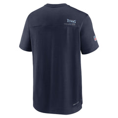 Nike Tennessee Titans Sideline Coach Chevron Lock Up Logo V-Neck Performance T-Shirt Navy