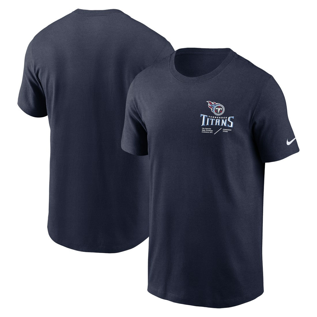 Nike Tennessee Titans Sideline Infograph Lockup Performance T-Shirt Navy