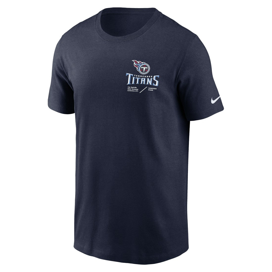 Nike Tennessee Titans Sideline Infograph Lockup Performance T-Shirt Navy